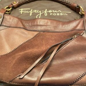 Suede and Leather FiftyFour Fossil HOBO